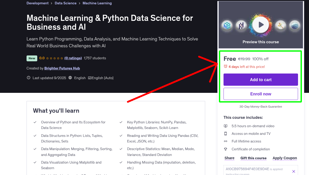 Machine Learning & Python Data Science for Business and AI