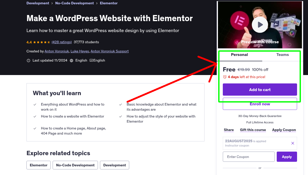Make a WordPress Website with Elementor