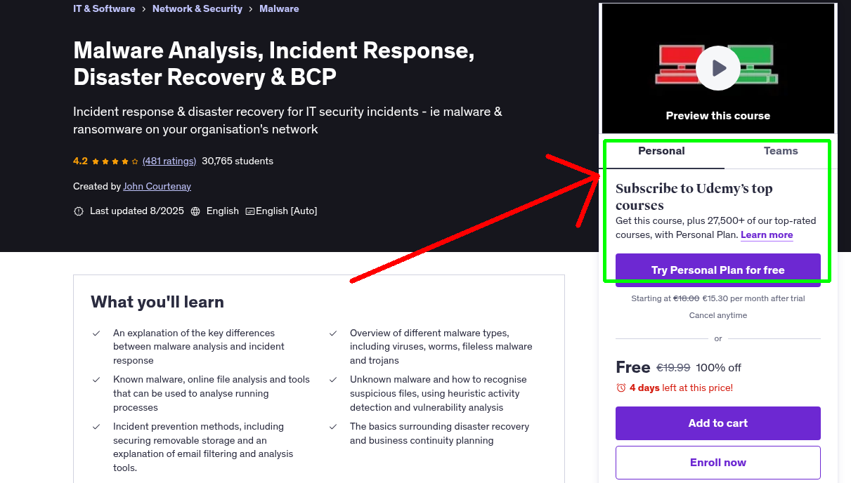 Malware Analysis, Incident Response, Disaster Recovery & BCP