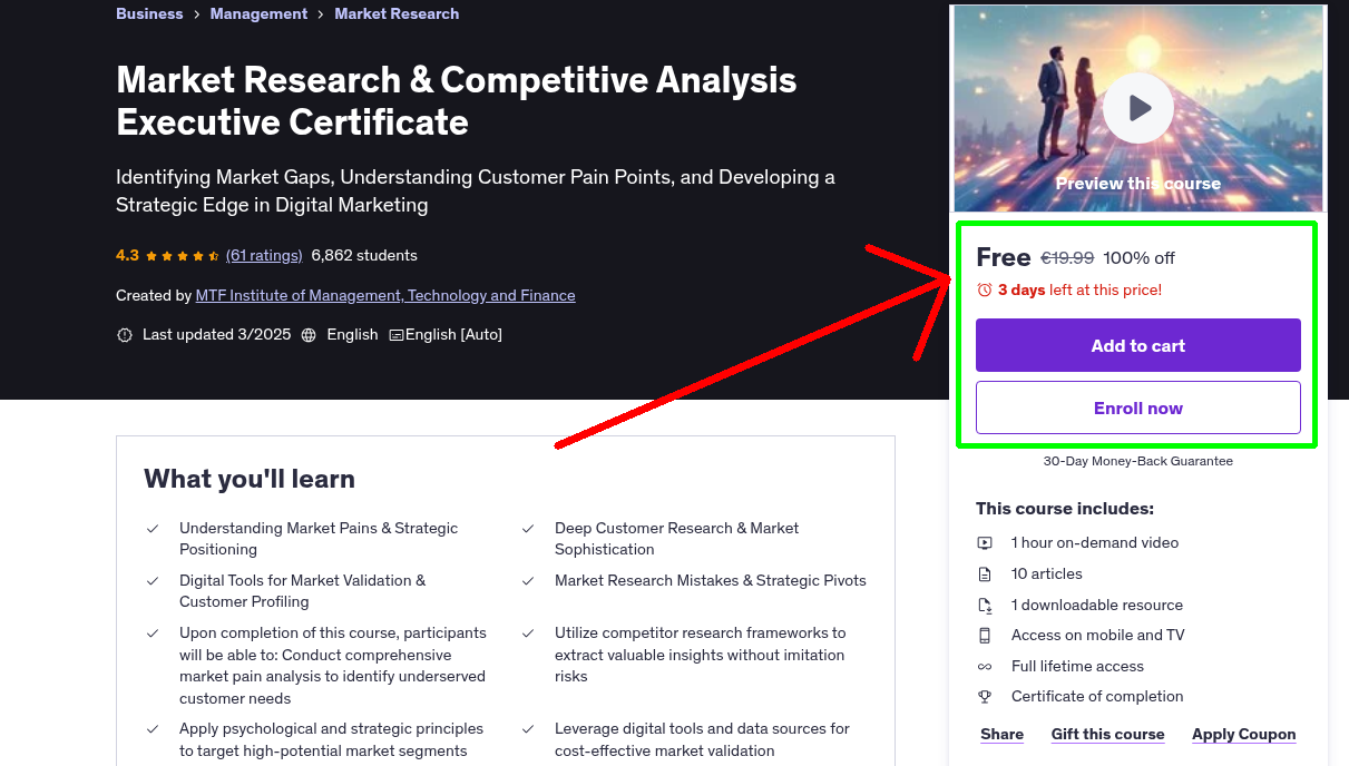 Market Research & Competitive Analysis Executive Certificate