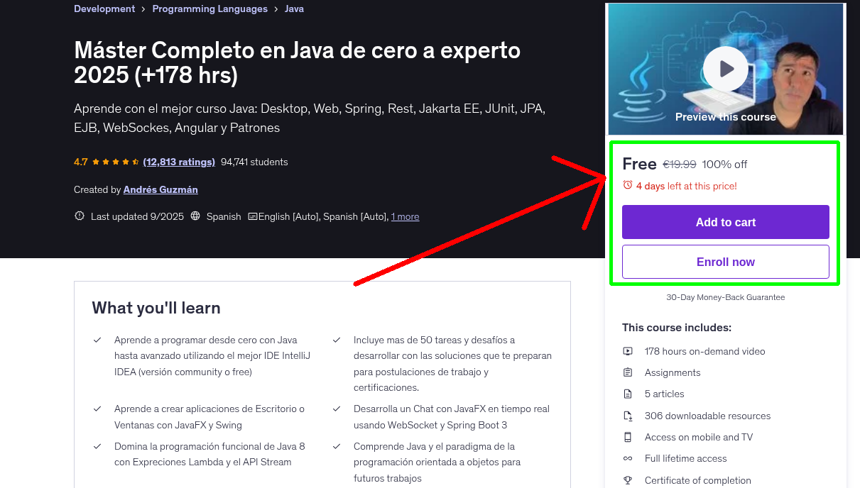 Máster Completo en Java de cero a experto 2025 (+178 hrs)