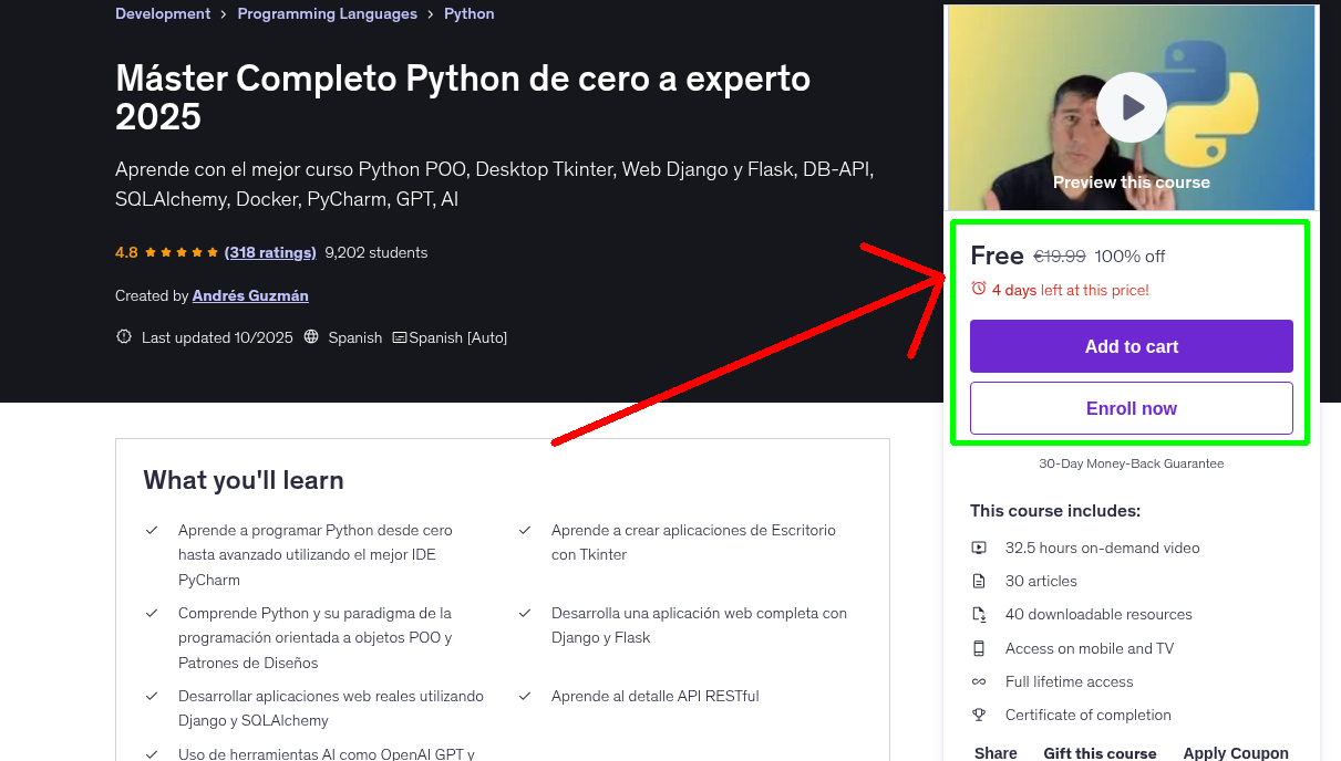Máster Completo Python de cero a experto 2025