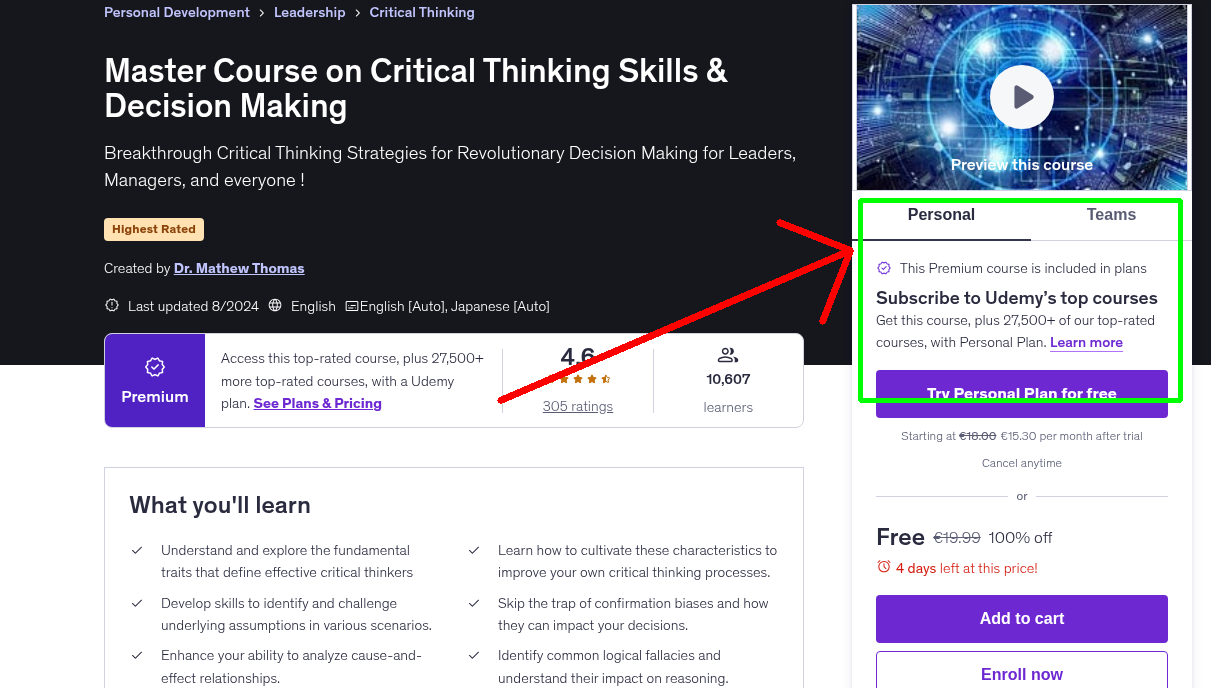 Master Course on Critical Thinking Skills & Decision Making