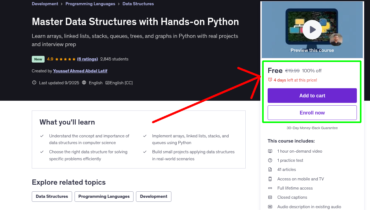 Master Data Structures with Hands-on Python