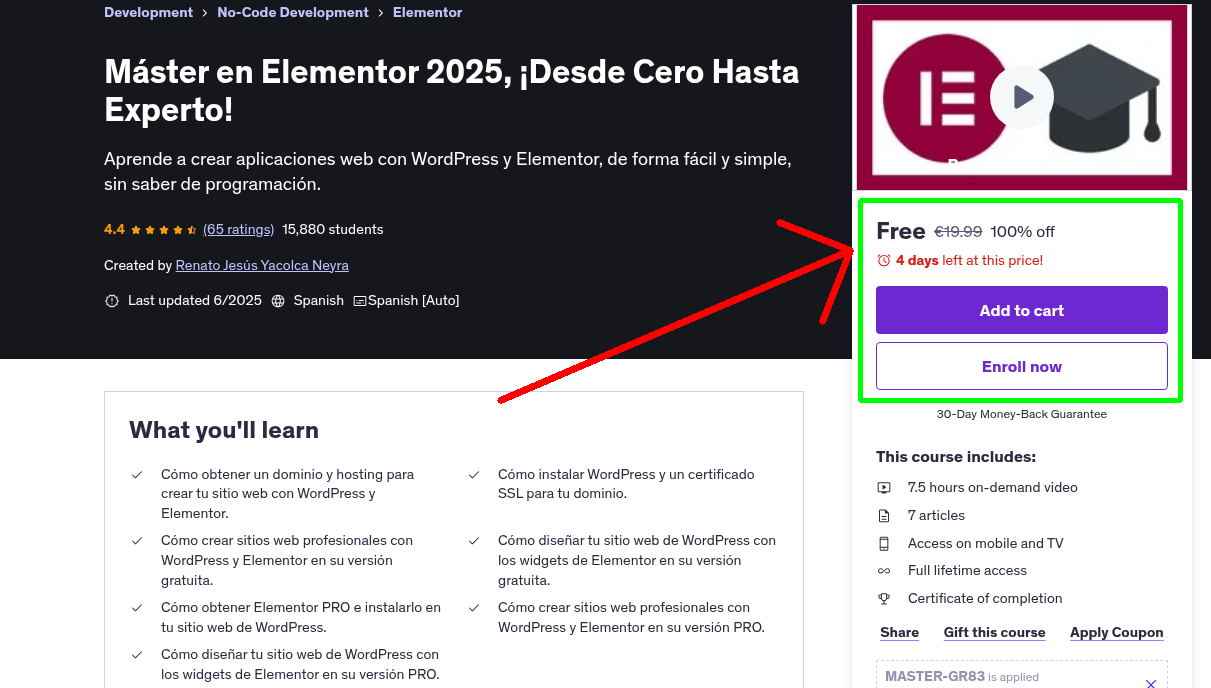 Máster en Elementor 2025, ¡Desde Cero Hasta Experto!