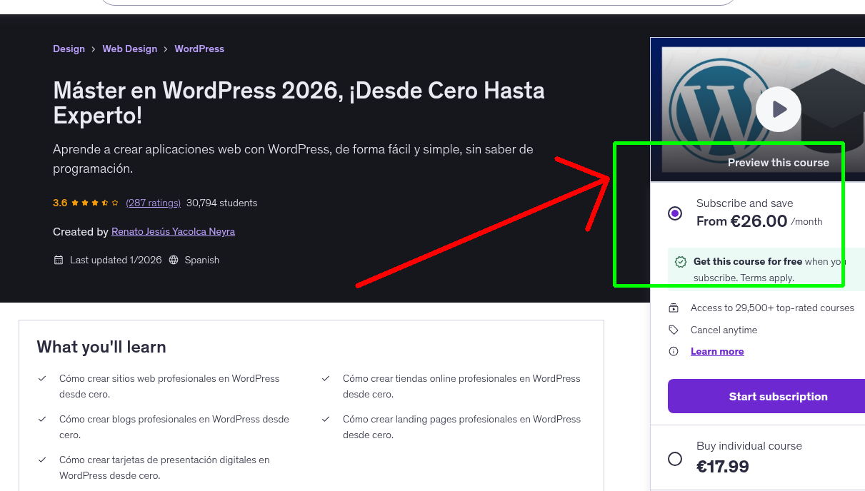 Máster en WordPress 2026, ¡Desde Cero Hasta Experto!