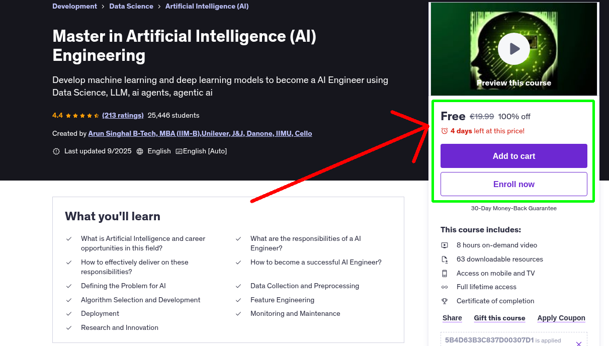 Master in Artificial Intelligence (AI) Engineering