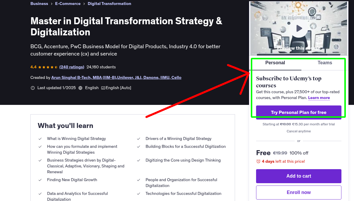 Master in Digital Transformation Strategy & Digitalization
