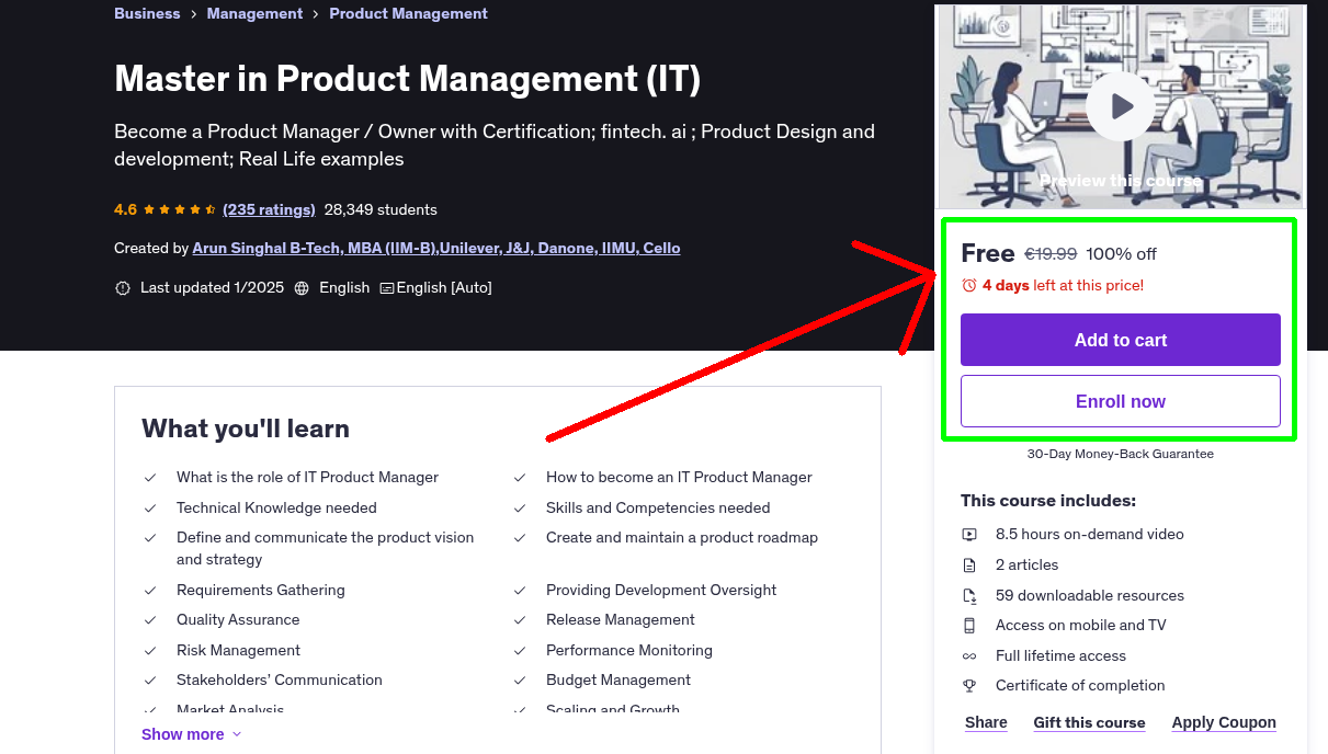 Master in Product Management (IT)
