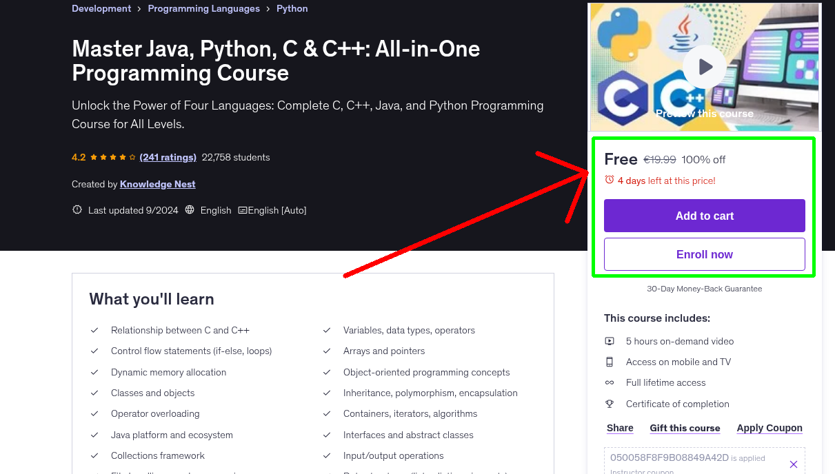 Master Java, Python, C & C++: All-in-One Programming Course