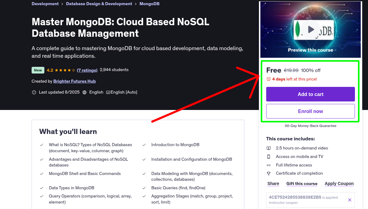 Master MongoDB: Cloud Based NoSQL Database Management