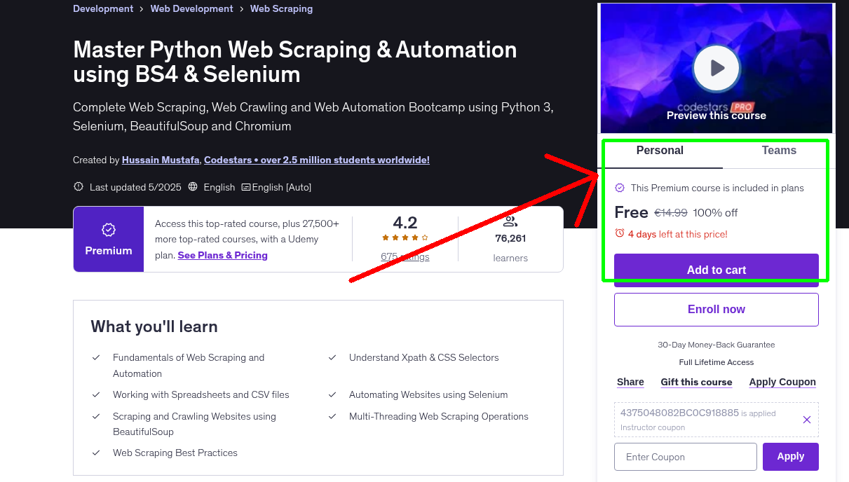 Master Python Web Scraping & Automation using BS4 & Selenium