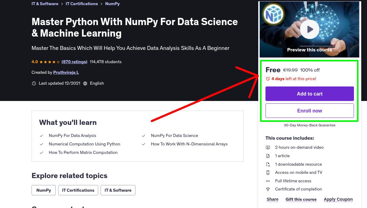 Master Python With NumPy For Data Science & Machine Learning