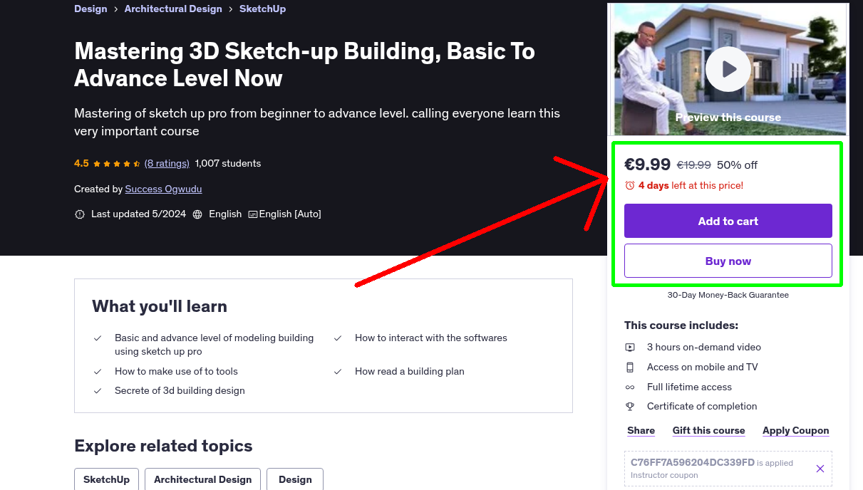Mastering 3D Sketch-up Building, Basic To Advance Level Now