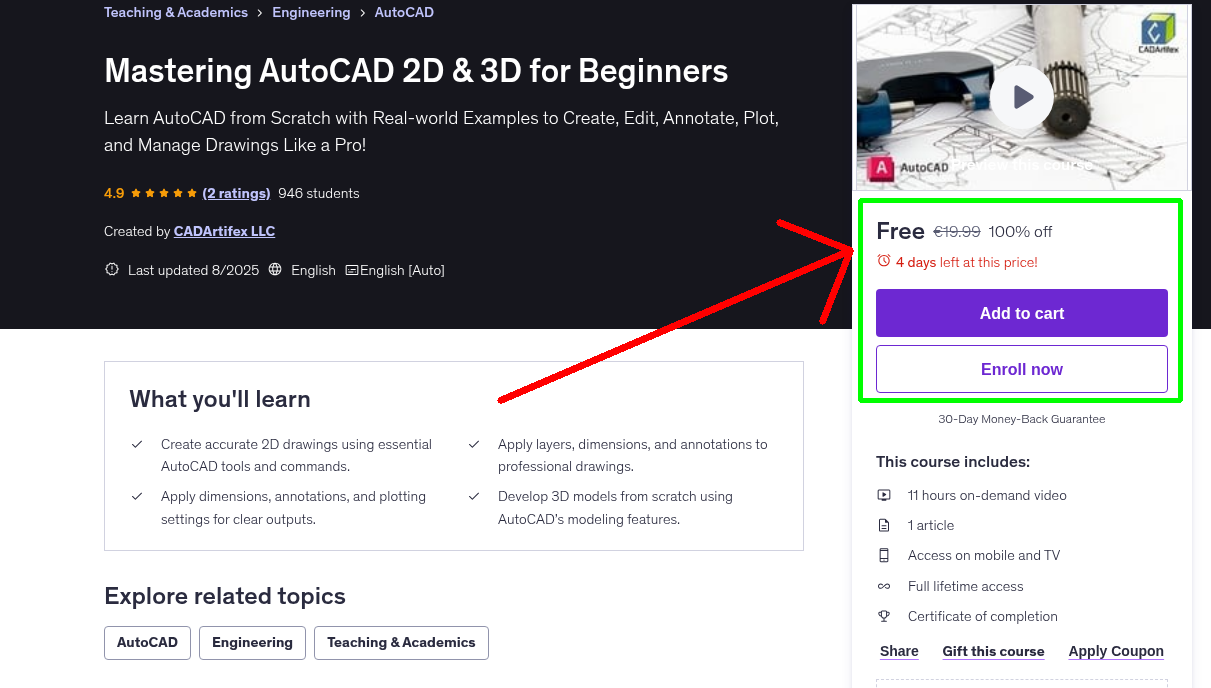 Mastering AutoCAD 2D & 3D for Beginners