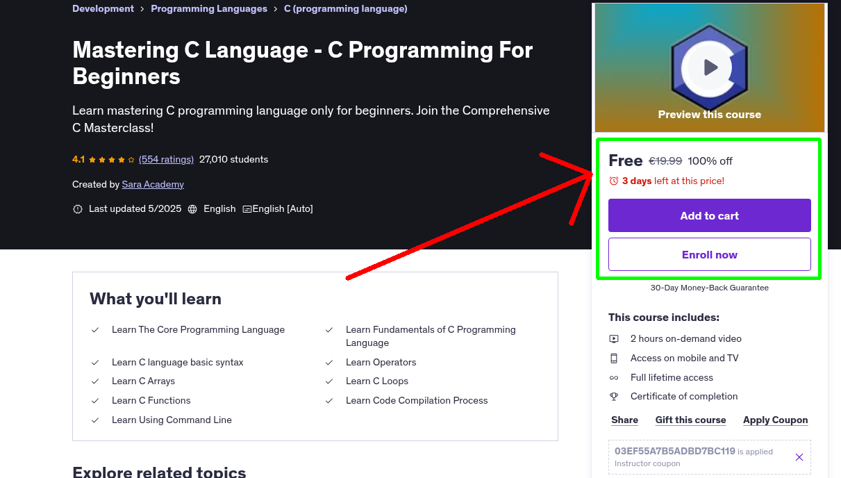 Mastering C Language - C Programming For Beginners