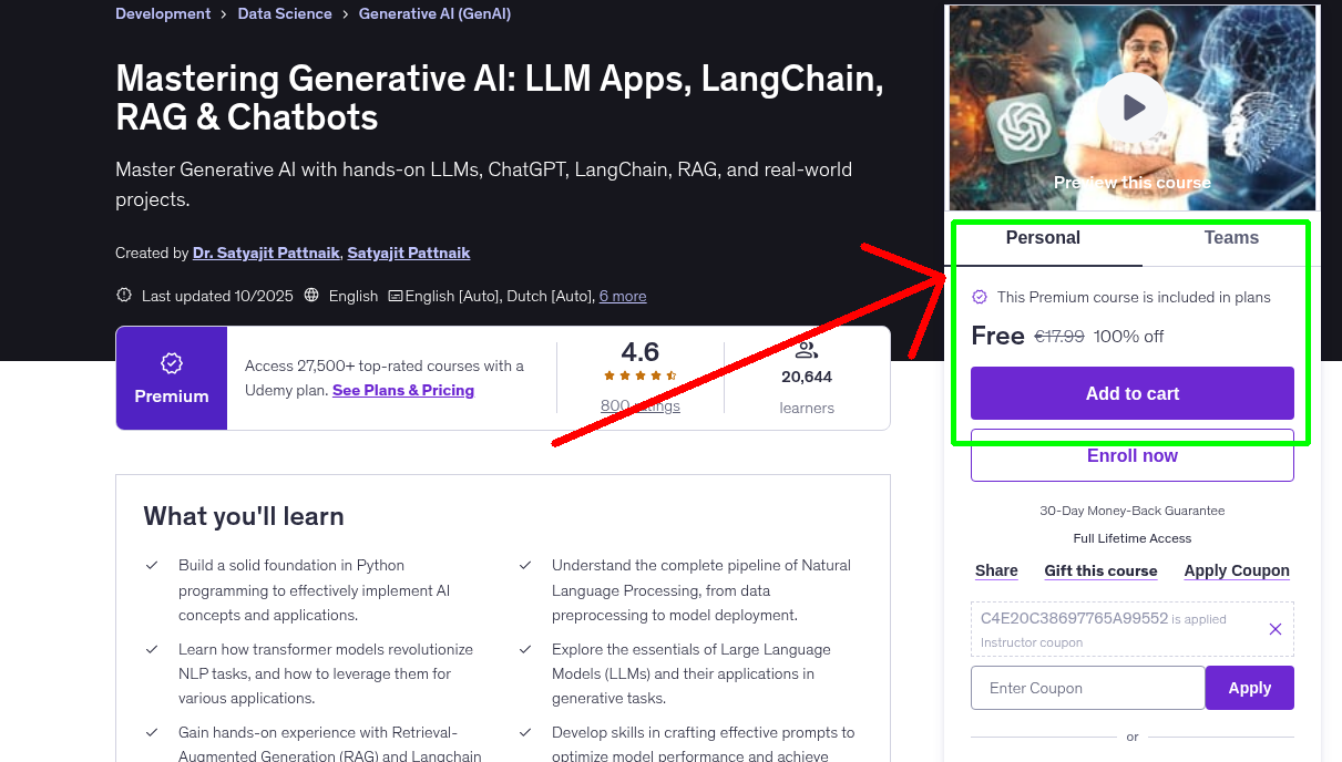 Mastering Generative AI: LLM Apps, LangChain, RAG & Chatbots
