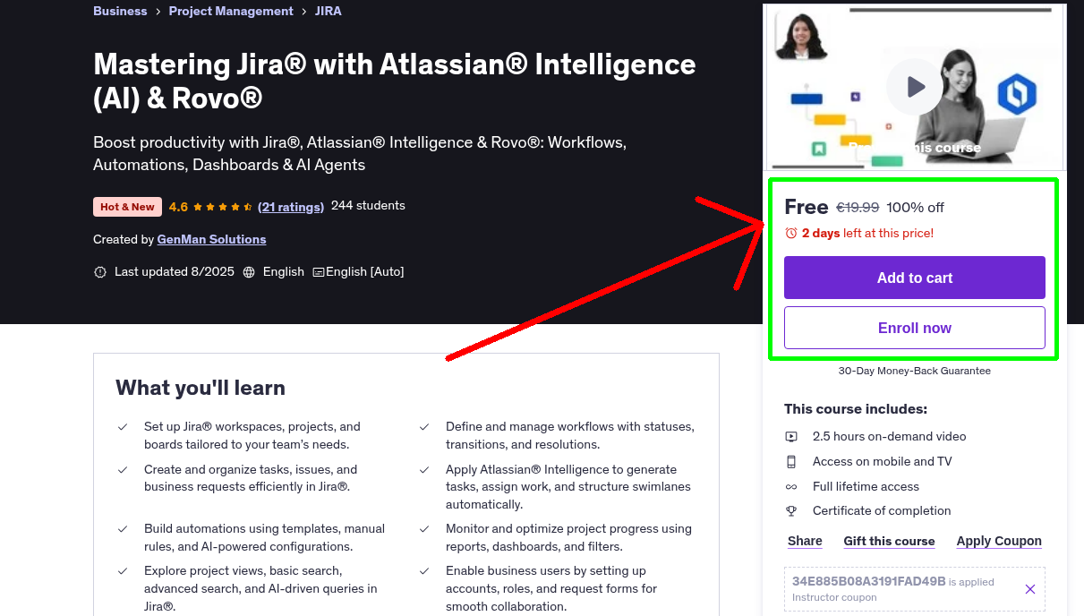 Mastering Jira® with Atlassian® Intelligence (AI) & Rovo®