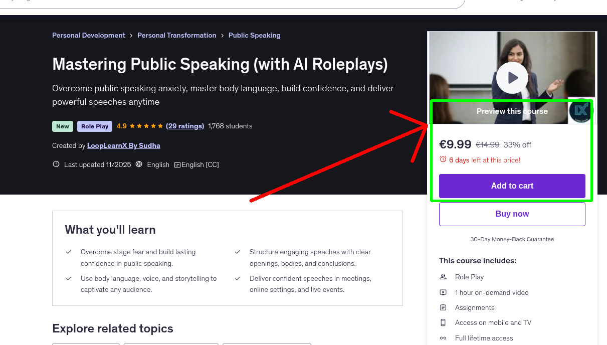 Mastering Public Speaking (with AI Roleplays)