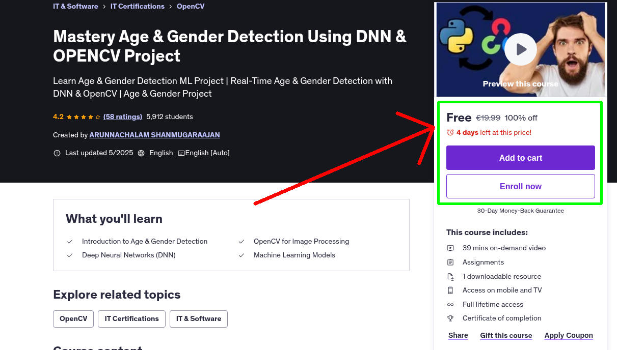 Mastery Age & Gender Detection Using DNN & OPENCV Project