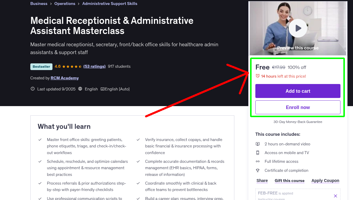Medical Receptionist & Administrative Assistant Masterclass