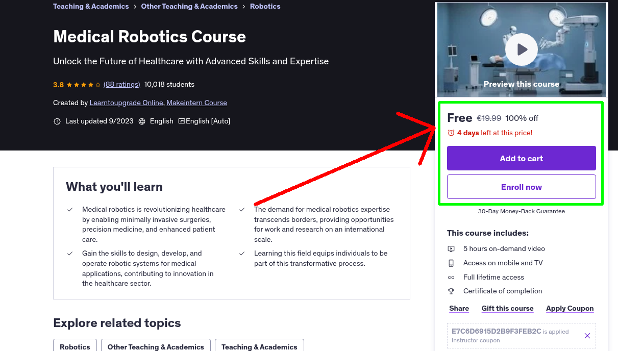 Medical Robotics Course