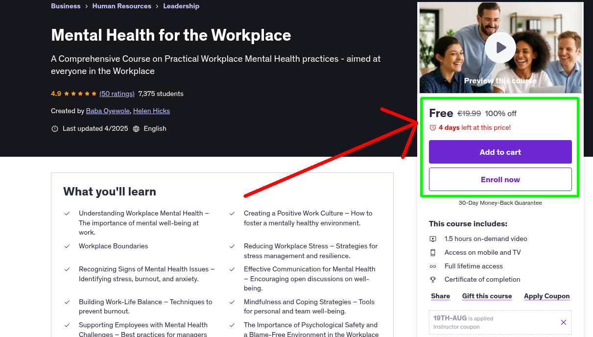 Mental Health for the Workplace