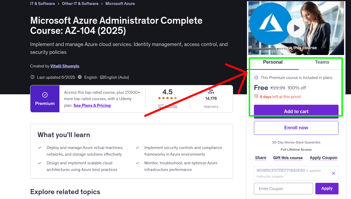 Microsoft Azure Administrator Complete Course: AZ-104 (2025)