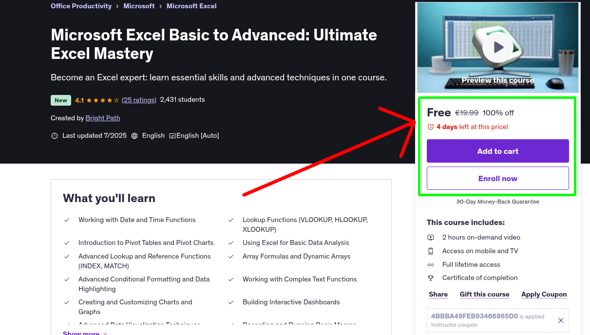 Microsoft Excel Basic to Advanced: Ultimate Excel Mastery