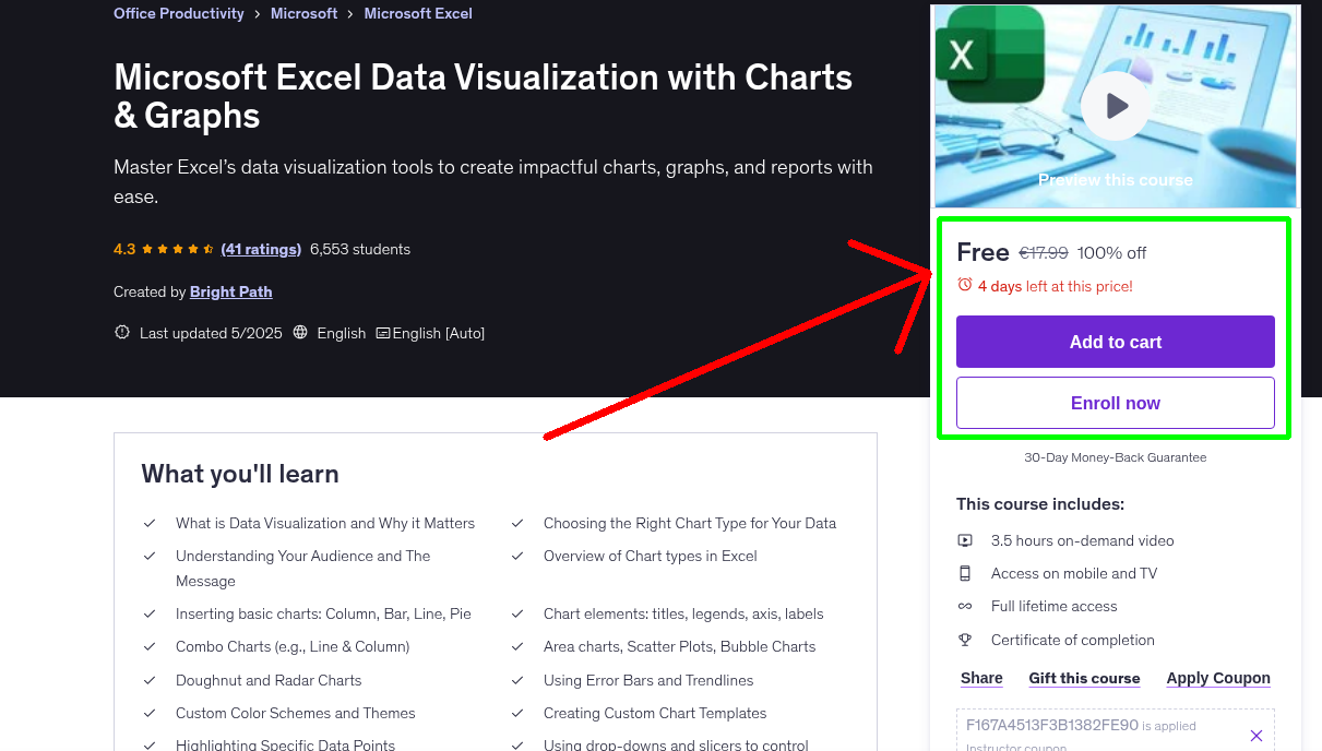 Microsoft Excel Data Visualization with Charts & Graphs