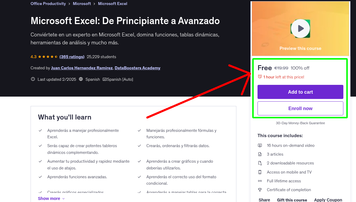 Microsoft Excel: De Principiante a Avanzado