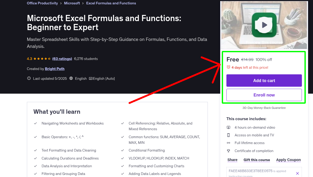 Microsoft Excel Formulas and Functions: Beginner to Expert