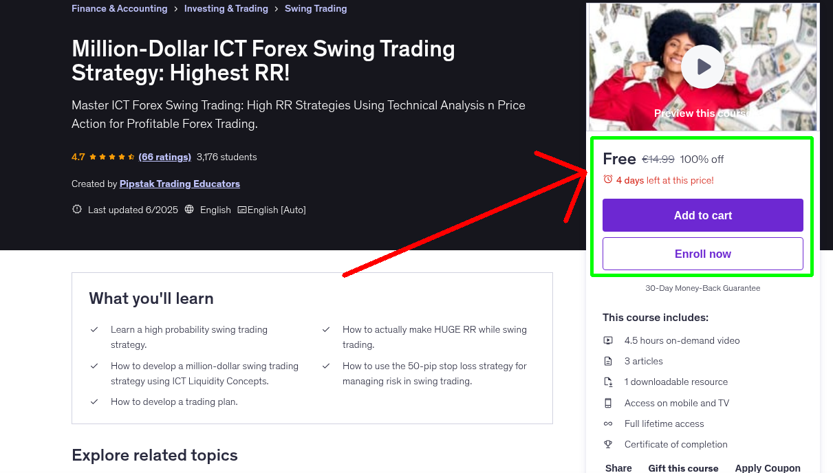 Million-Dollar ICT Forex Swing Trading Strategy: Highest RR!