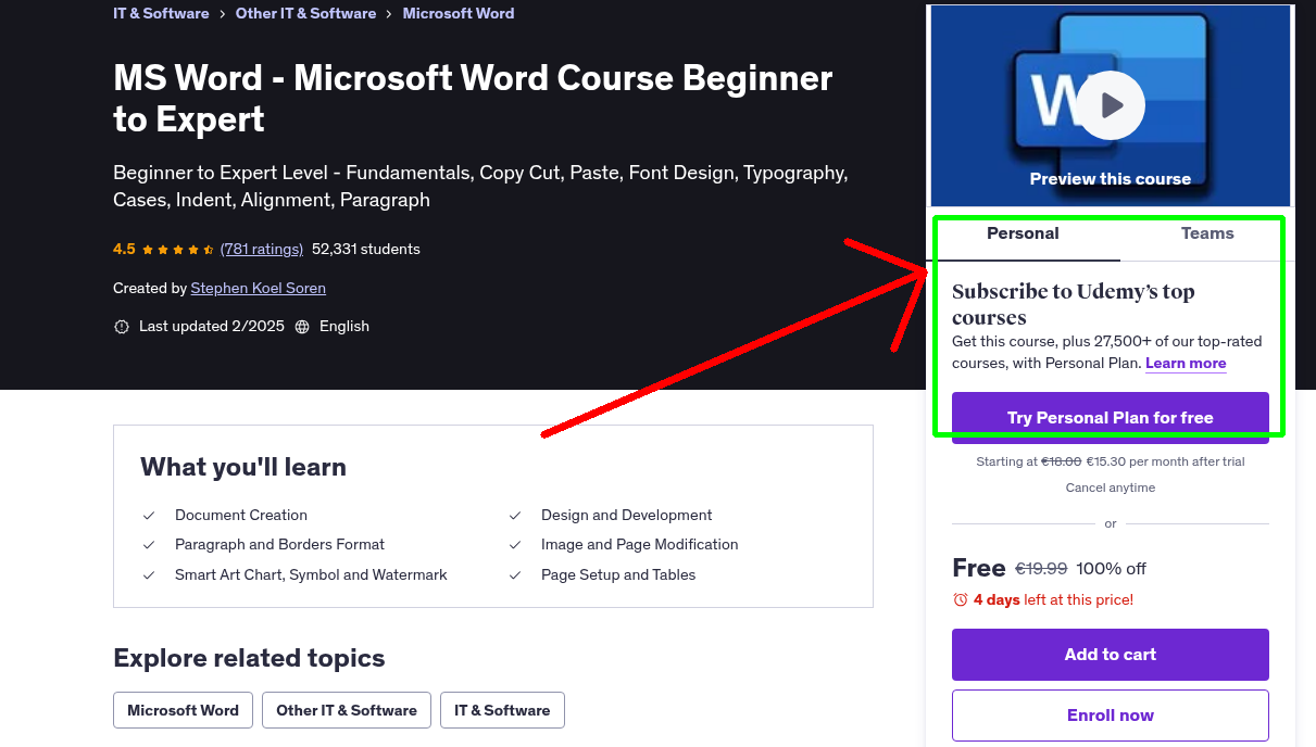 MS Word - Microsoft Word Course Beginner to Expert