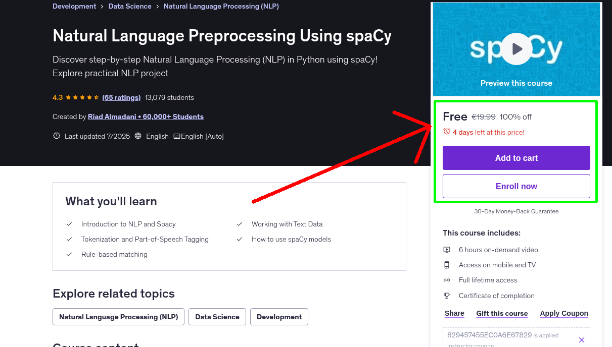 Natural Language Preprocessing Using spaCy