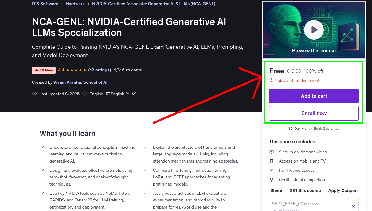 NCA-GENL: NVIDIA-Certified Generative AI LLMs Specialization