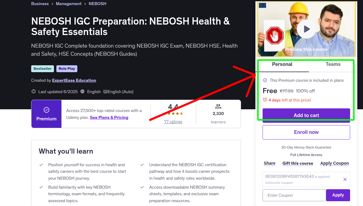 NEBOSH IGC Preparation: NEBOSH Health & Safety Essentials