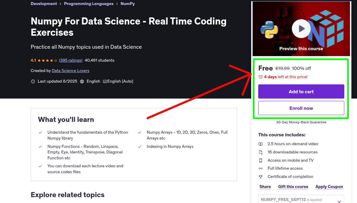 Numpy For Data Science - Real Time Coding Exercises