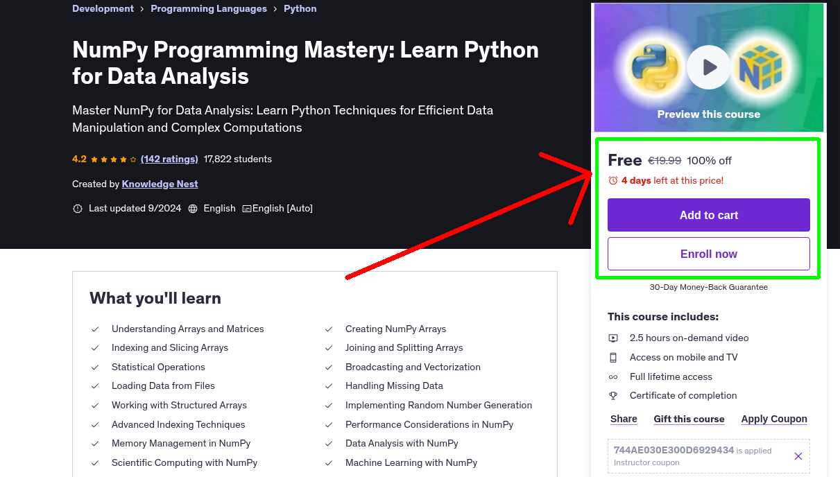 NumPy Programming Mastery: Learn Python for Data Analysis