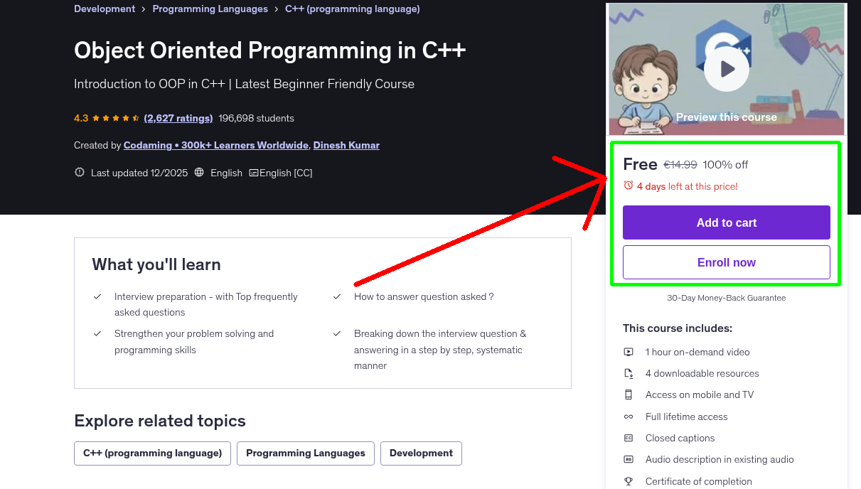 Object Oriented Programming in C++