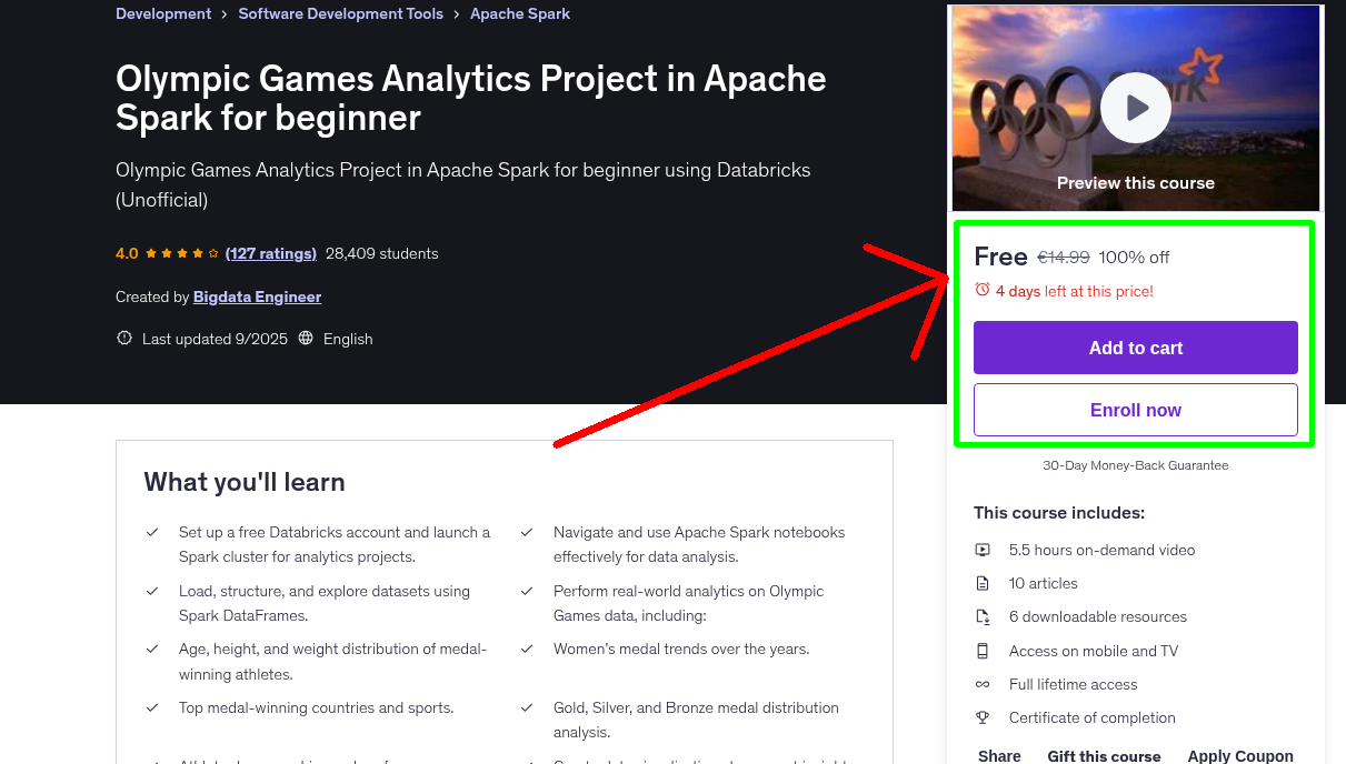 Olympic Games Analytics Project in Apache Spark for beginner