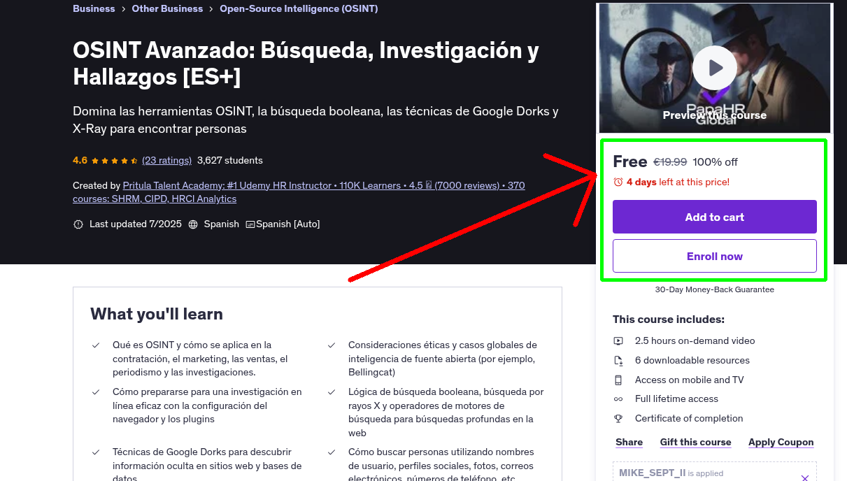 OSINT Avanzado: Búsqueda, Investigación y Hallazgos [ES+]