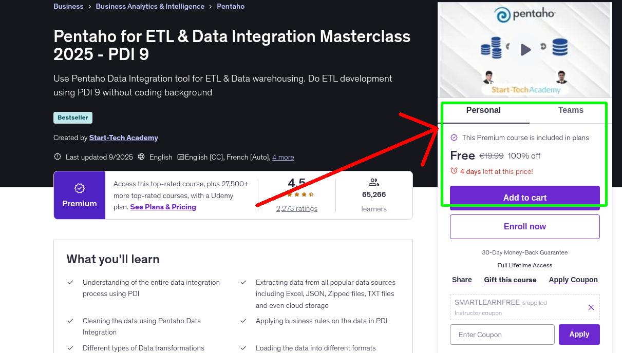 Pentaho for ETL & Data Integration Masterclass 2025 - PDI 9