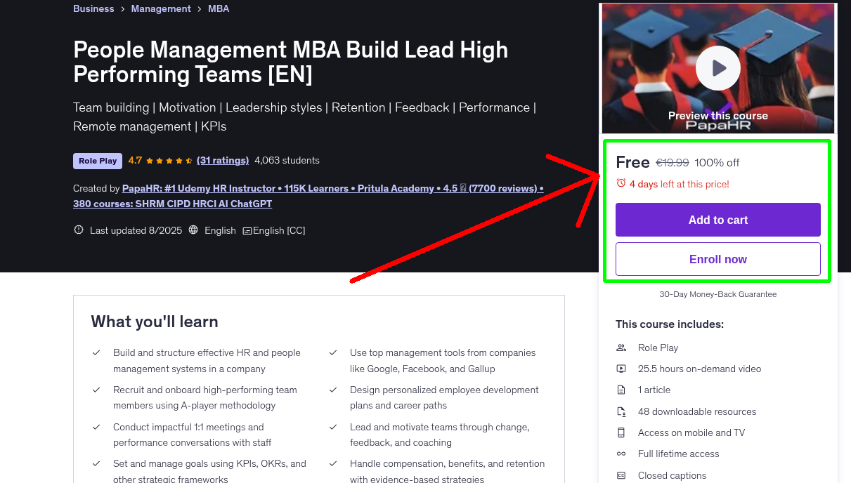 People Management MBA Build Lead High Performing Teams [EN]