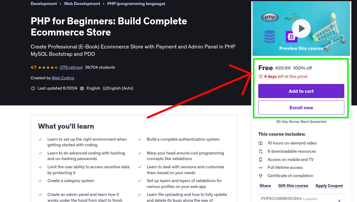 PHP for Beginners: Build Complete Ecommerce Store