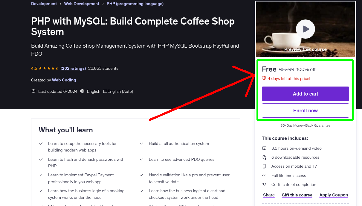 PHP with MySQL: Build Complete Coffee Shop System
