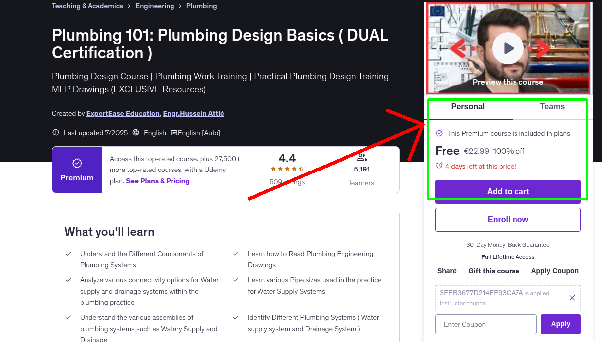 Plumbing 101: Plumbing Design Basics ( DUAL Certification )