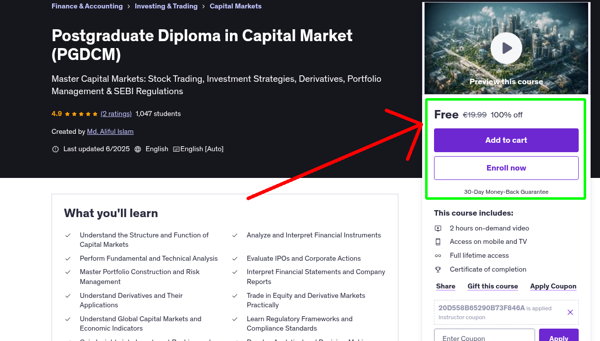 Postgraduate Diploma in Capital Market (PGDCM)