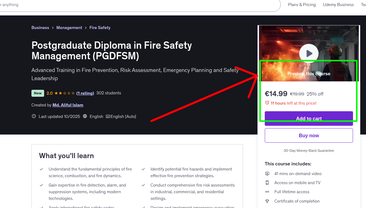 Postgraduate Diploma in Fire Safety Management (PGDFSM)