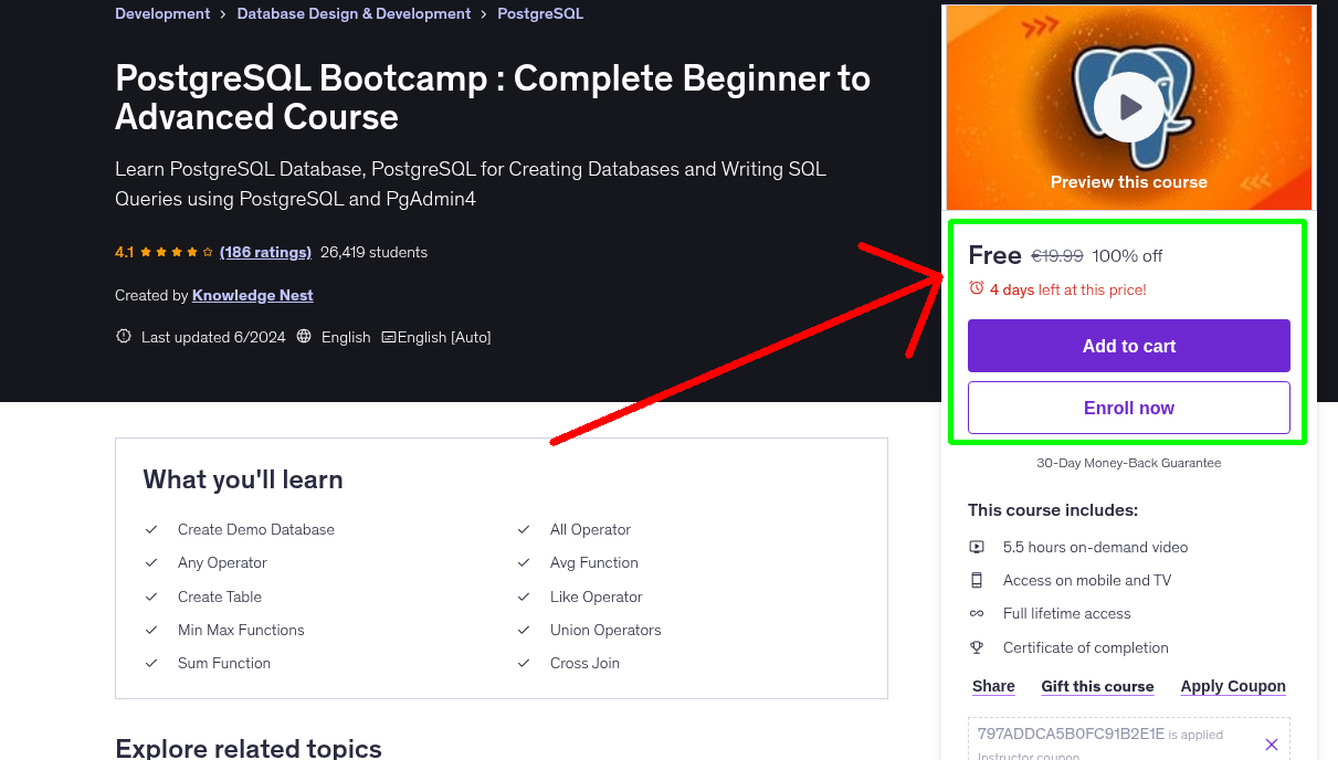 PostgreSQL Bootcamp : Complete Beginner to Advanced Course
